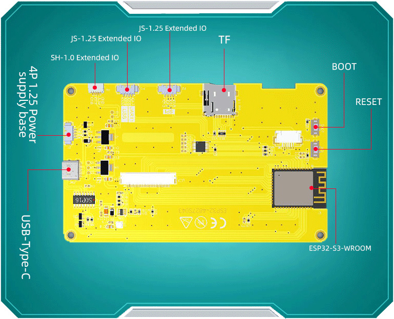 ESP32 Development Board 8M PSRAM 16M Flash 4.3inch Smart Display Screen