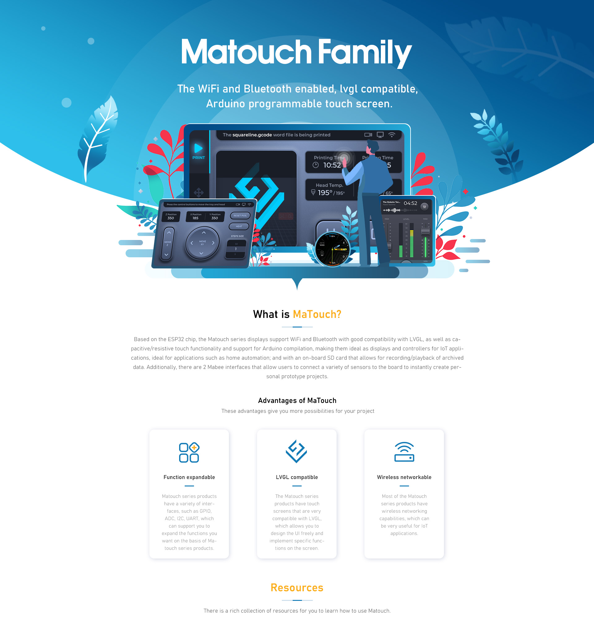 MaTouch_ESP32-S3 4 inch Display Demo Kit/ Photo Frame/ TVOC Monitor/  Infrared Temperature/ Globe Weather Forecasting